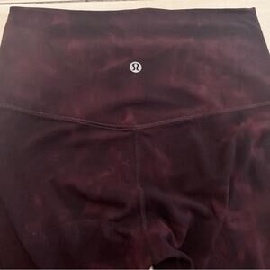 Lululemon Align Leggings Size 4 Burgundy Tie Dye High Rise Yoga Pant